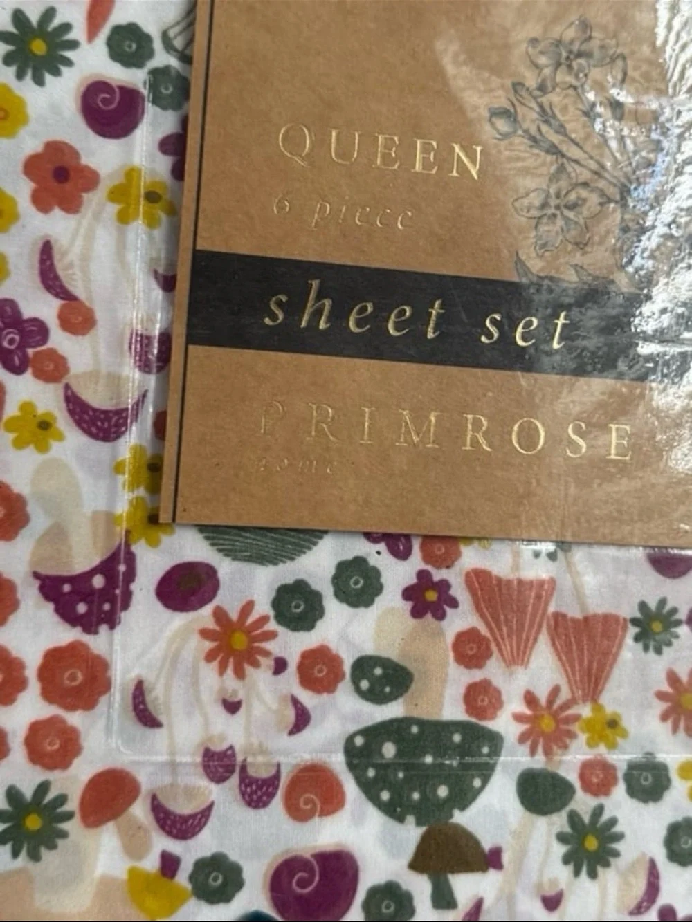 Fall mushrooms Queen Sheet Set - Multicolor